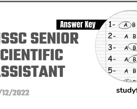 HSSC Senior Scientific Assistant Exam Paper 31 December 2022 (Answer Key)