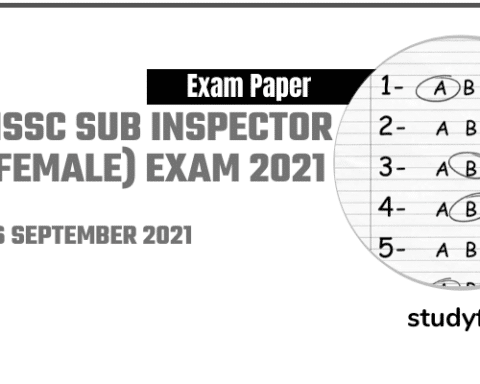 HSSC Sub Inspector Female exam 26/09/2021 (Answer Key)