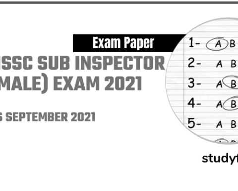 HSSC Sub Inspector Male exam 26/09/2021 (Answer Key)