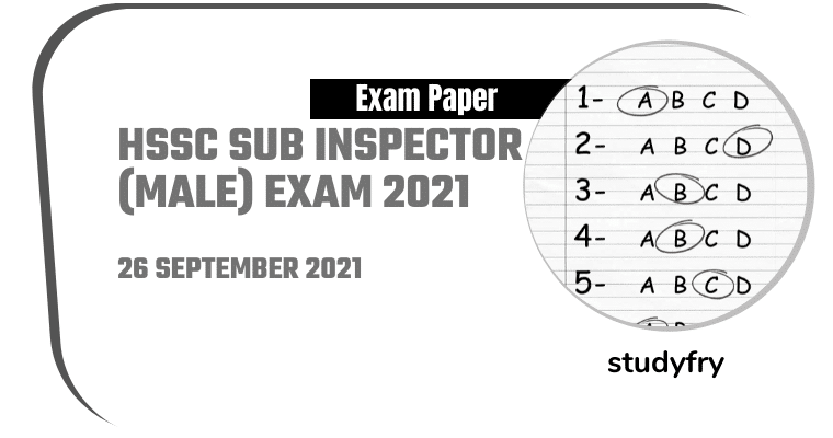 HSSC Sub Inspector Male exam 26/09/2021 (Answer Key)