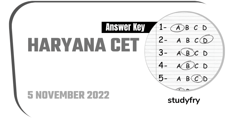 Haryana CET Exam Paper 5 November 2022 - Shift 1 (Answer Key)