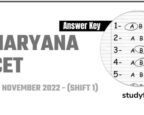 Haryana CET Exam Paper 6 November 2022 - Shift 1 (Answer Key)