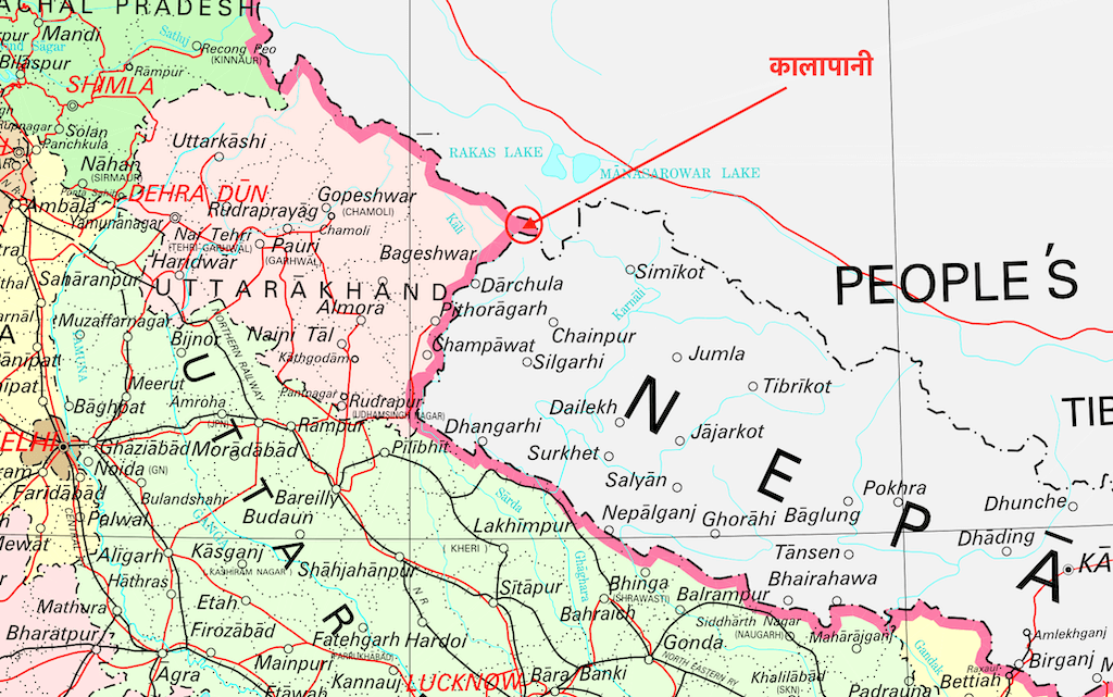 Kalapani on Map issued by Indian Government