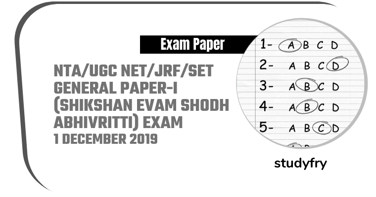 NTA/UGC NET/JRF/SET General Paper-I exam paper 2019