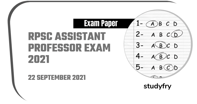 RPSC Assistant Professor Exam 22/09/2021 (Answer Key)