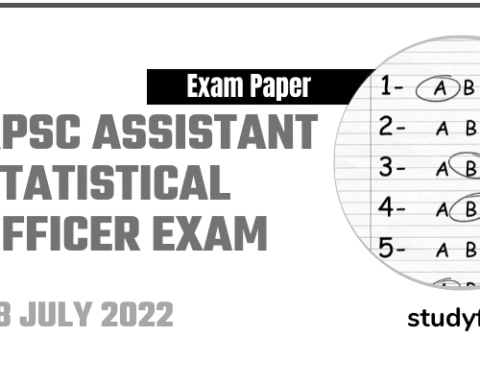 RPSC Assistant Statistical Officer Exam 8 July 2022 - Answer Key