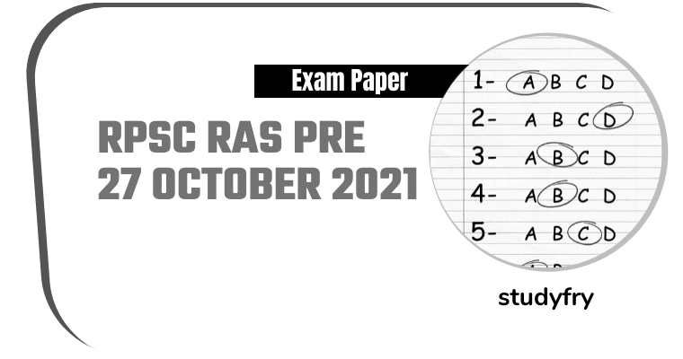 RPSC RAS Pre Exam Paper 27 October 2021 (Answer Key)
