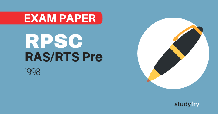 RPSC RAS-RTS preliminary exam paper-1- 1998