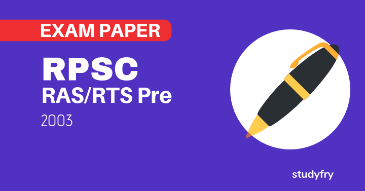 RPSC RAS RTS preliminary exam paper-1 2003