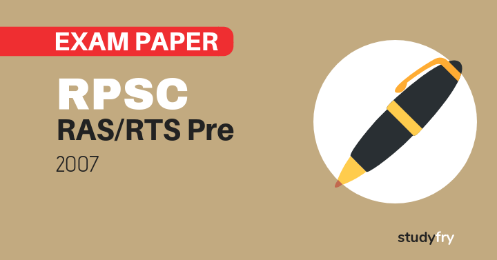 RPSC RAS RTS preliminary exam paper-1 2007