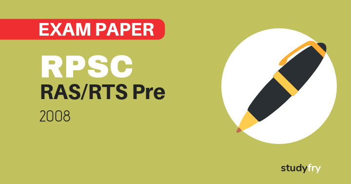 RPSC RASRTS preliminary exam paper-1 2008