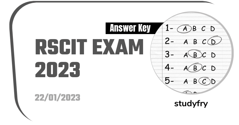 RSCIT Exam 2023 Answer Key - 22 January 2023