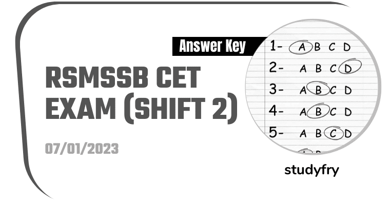 RSMSSB CET Exam Paper 7 January 2023 (Answer Key) - Second Shift