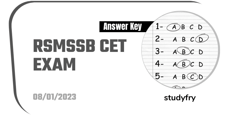 RSMSSB CET Exam Paper 8 January 2023 (Answer Key) - Second Shift