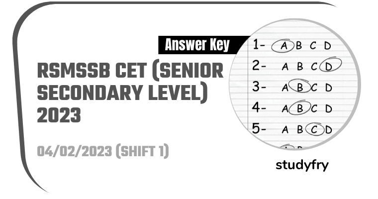 RSMSSB CET exam paper 04 February 2023 (Answer Key) - Shift 1