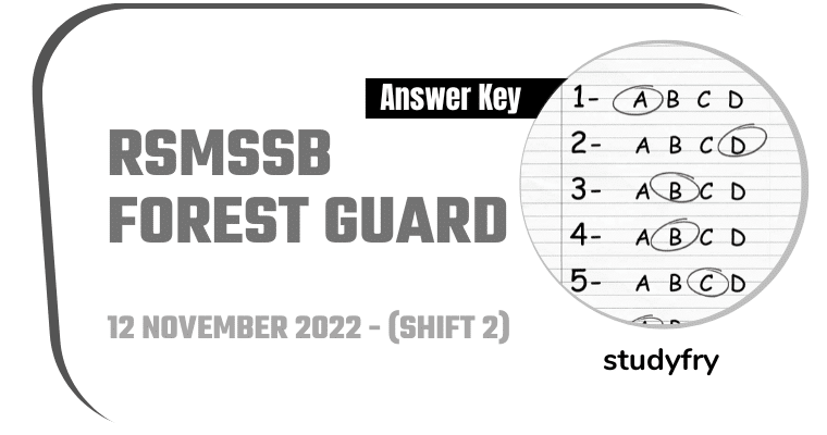 RSMSSB Forest Guard exam paper 12 November 2022 - Shift 2 (Answer Key)