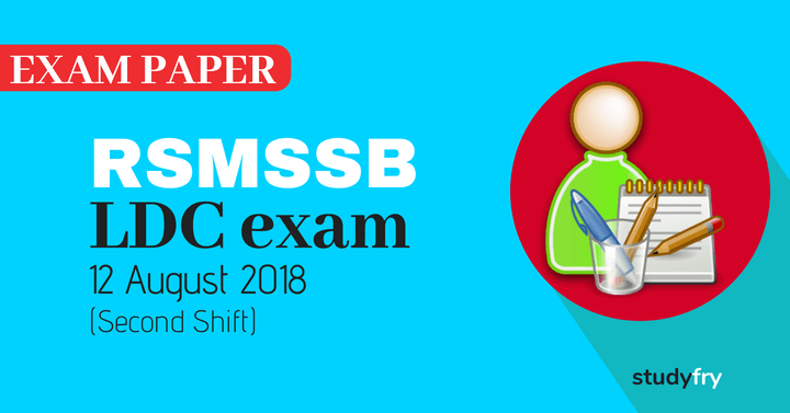 RSMSSB LDC exam 2018 Paper 2 (Answer Key) Second Shift