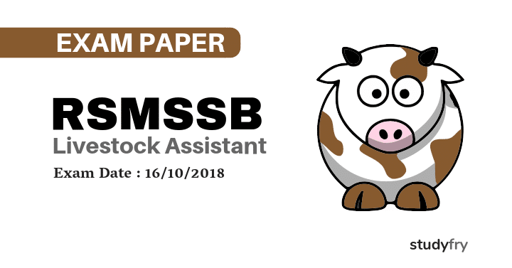 RSMSSB Livestock Assistant Exam Paper