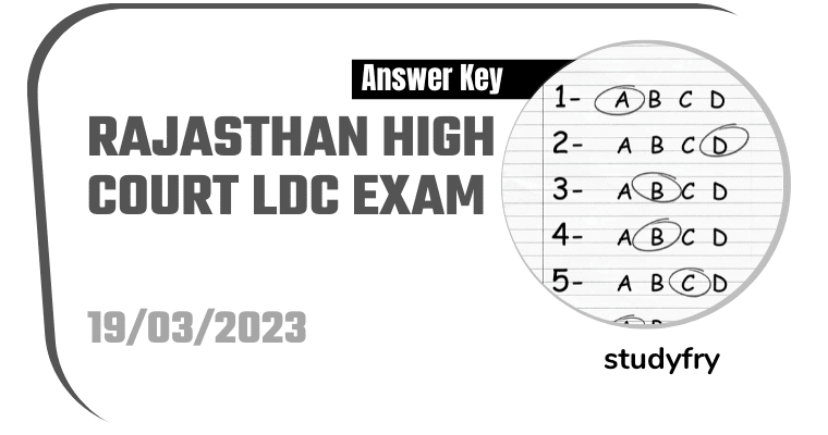 Rajasthan High Court LDC Exam Paper 19 March 2023 (Answer Key)