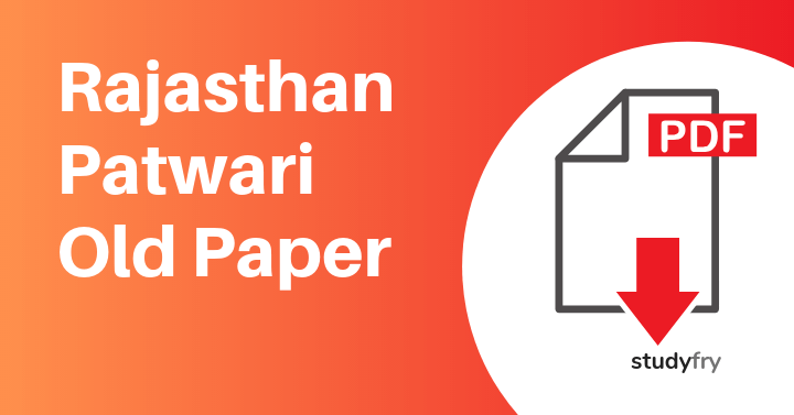 Rajasthan Patwari Old Paper In Hindi Pdf