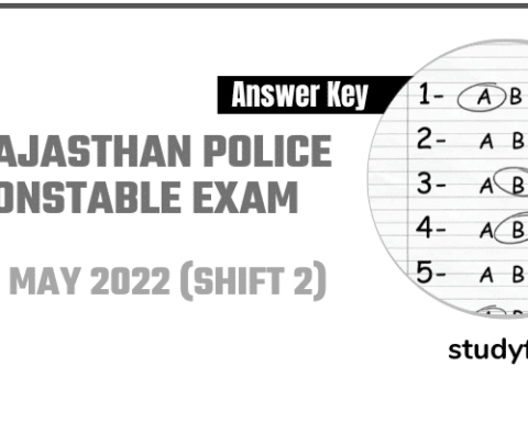 Rajasthan Police Constable Exam 16 May 2022 - Shift 2