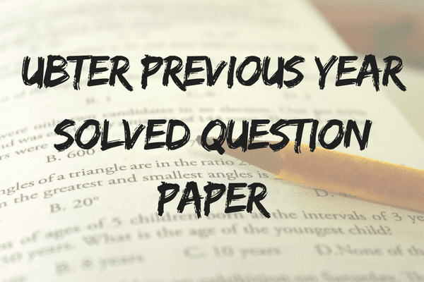 UBTER Previous Year Solved Question Paper
