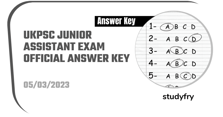 UKPSC Junior Assistant Exam 5 March 2023 Official Answer Key