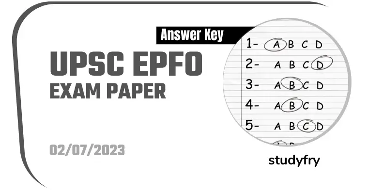 UPSC EPFO 2 July 2023 Exam Paper with Answer Key PDF