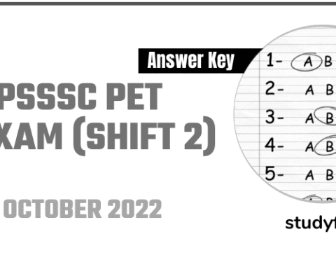UPSSSC PET exam paper 15 October 2022 - Shift 2 Answer Key