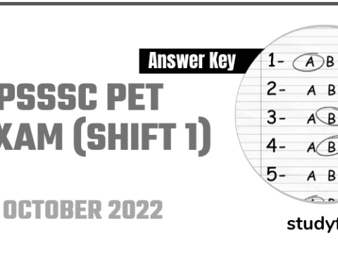 UPSSSC PET exam paper 16 October 2022 - Shift 1 Answer Key